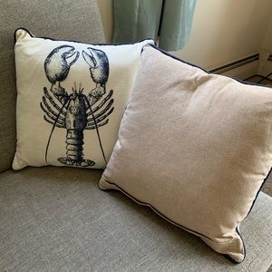 Pier 1 Accents - Pier 1 Beaded Lobster Accent Throw Pillows Pier 1 Accents - Pier 1 Beaded Lobster Accent Throw Pillows